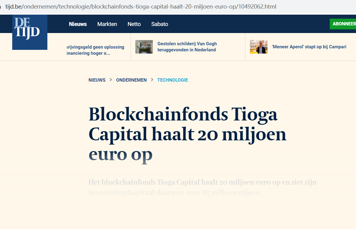 Tioga Capital为其机会基金筹集到2000万欧元