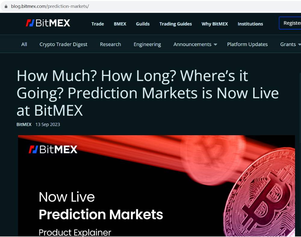BitMEX推出首批预测市场合约