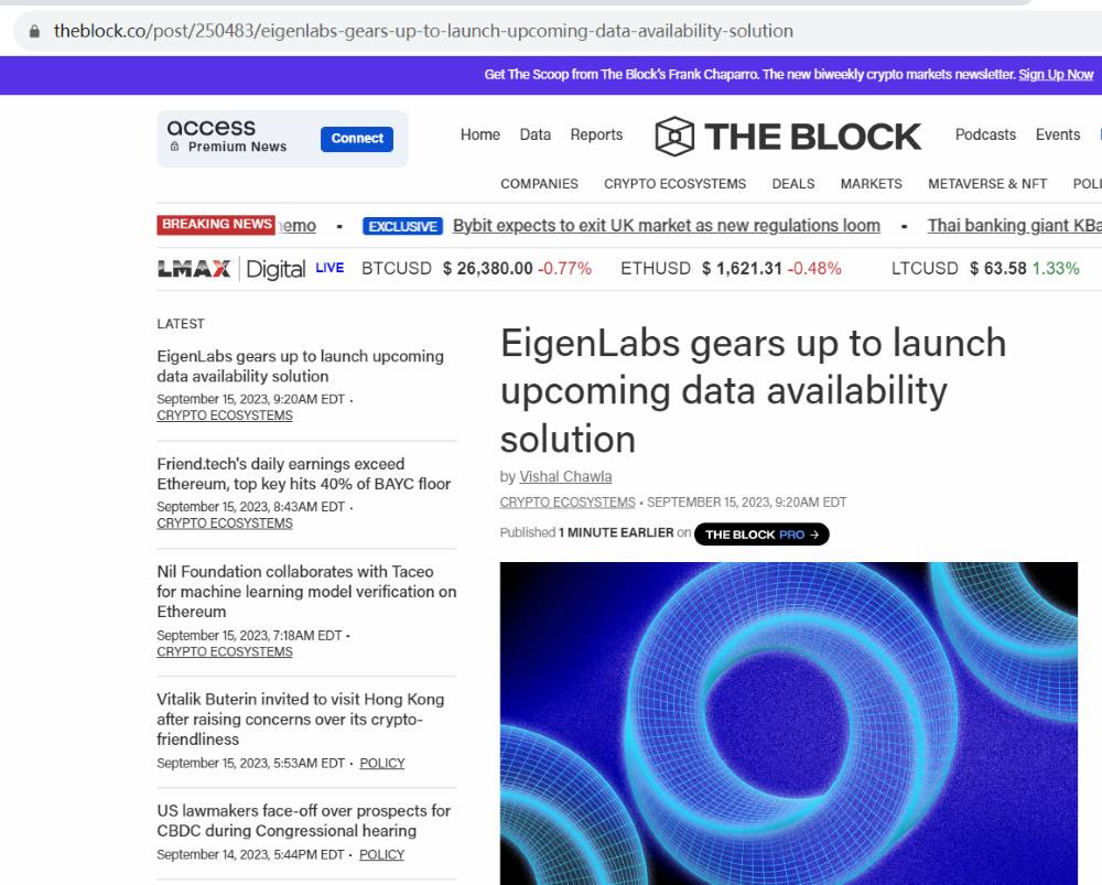 EigenLabs计划在今年年底前推出数据可用性解决方案EigenDA