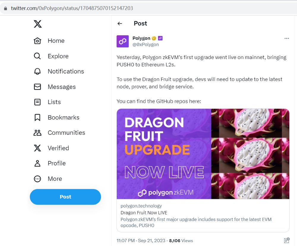 Polygon zkEVM首次重大升级Dragonfruit已上线主网Beta版