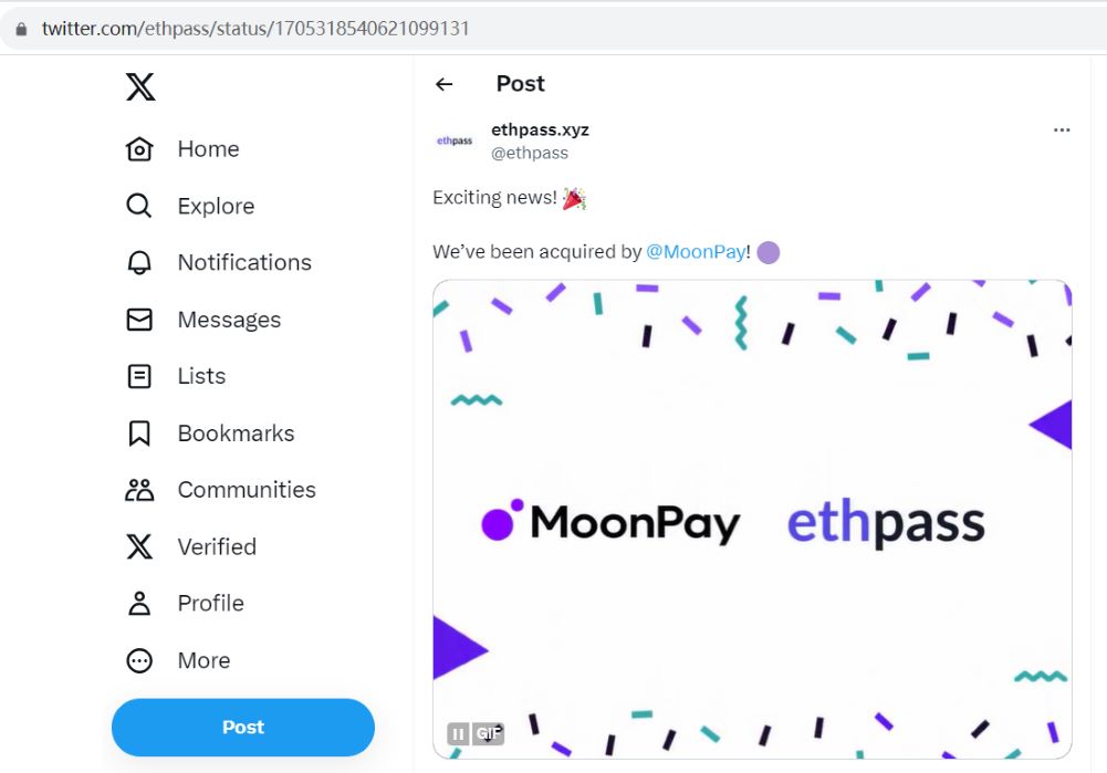 MoonPay收购NFT验证所有权工具ethpass