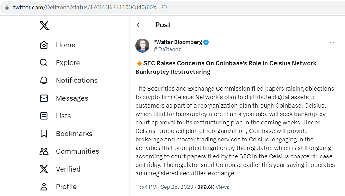 美SEC反对Celsius通过Coinbase向客户分发数字资产的计划
