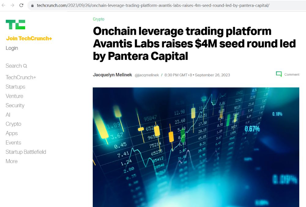 DeFi衍生品交易平台Avantis Labs完成400万美元种子轮融资