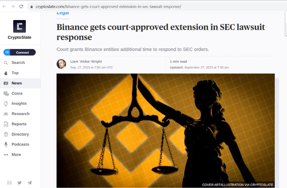 Binance获法院批准延期回应美国SEC诉讼