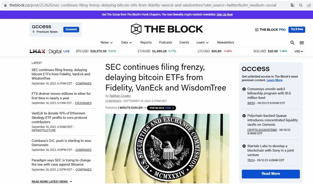SEC推迟对VanEck现货比特币ETF的决议