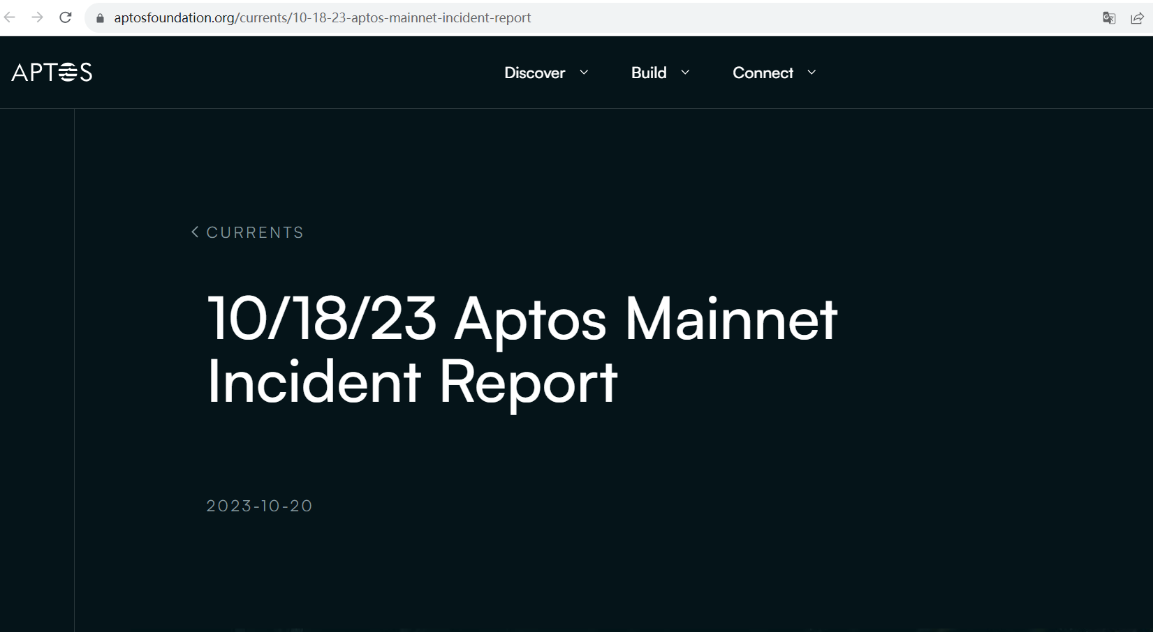 Aptos回应昨日主网事件：由非确定性代码所致，已部署修复程序