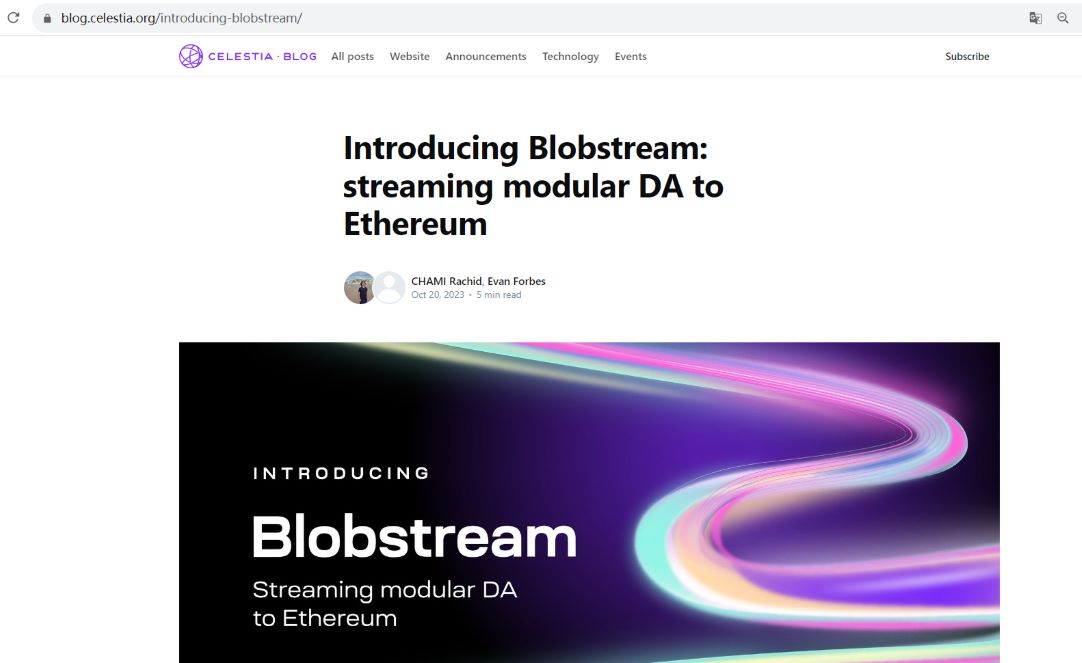 Celestia Labs推出以太坊模块化DA解决方案Blobstream