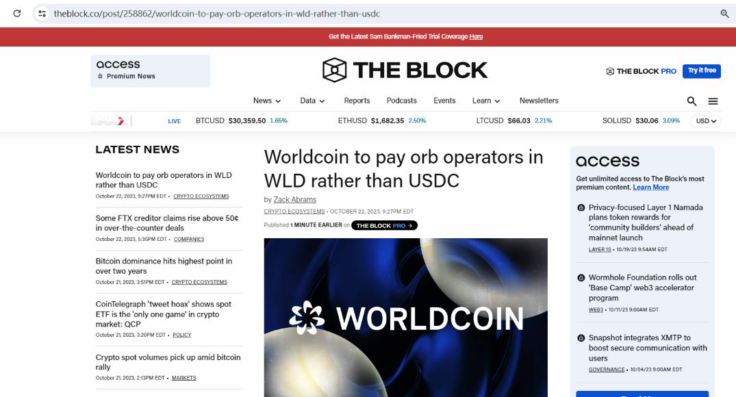 Worldcoin基金会将向Orb运营商支付WLD而非USDC