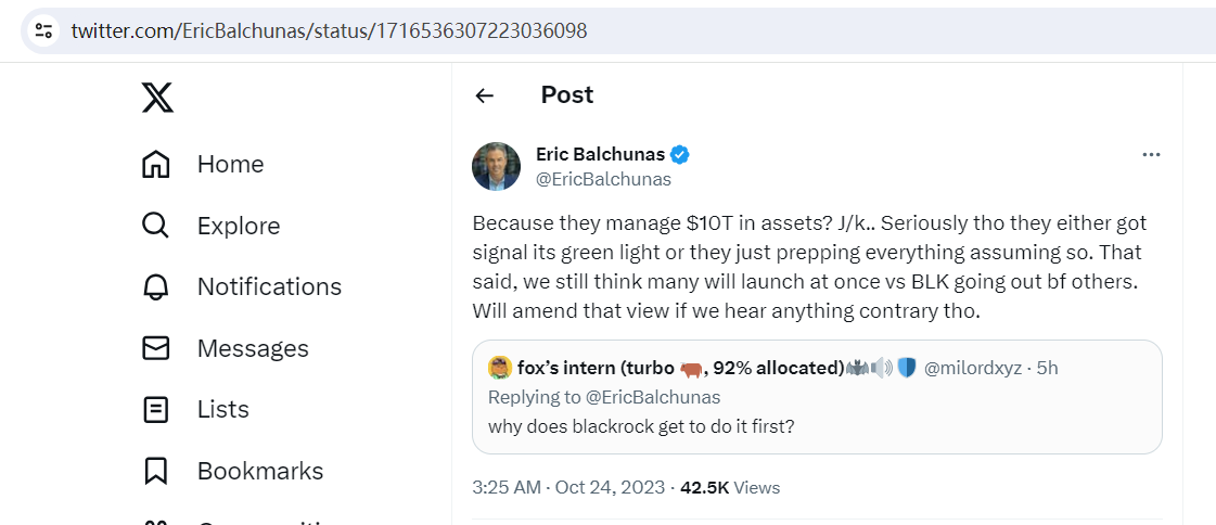 彭博分析师：贝莱德可能已经从SEC获得了上市ETF的"绿灯信号"