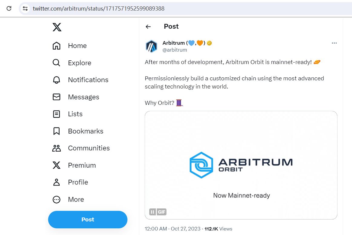 Arbitrum：已经准备好发布Arbitrum Orbit主网，可完全兼容EVM
