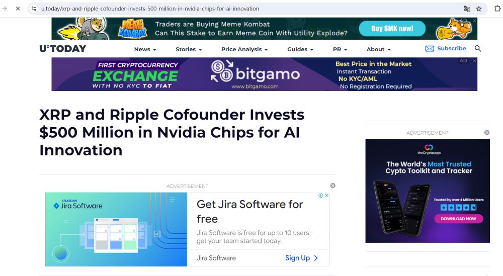 Ripple联合创始人向英伟达投资5亿美元用于AI创新