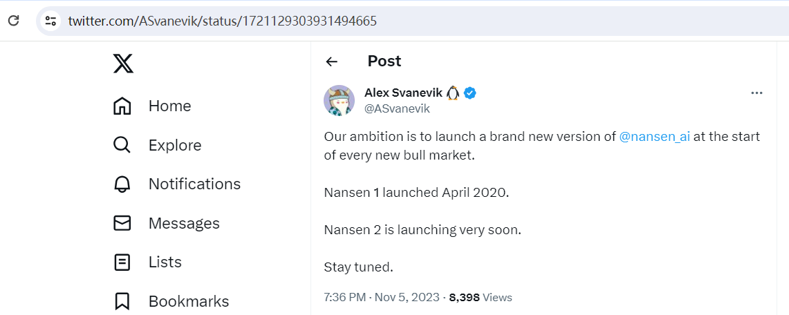 Nansen CEO：全新版本Nansen 2即将推出