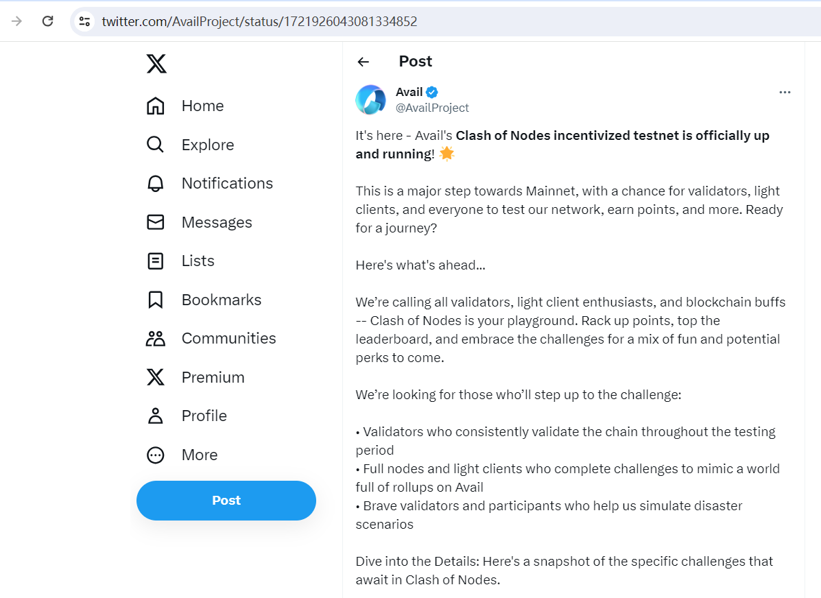 模块化区块链Avail上线激励测试网「Clash of Nodes」