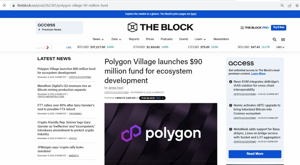 Polygon Village 2.0推出1.1亿MATIC的资助计划用于生态系统发展