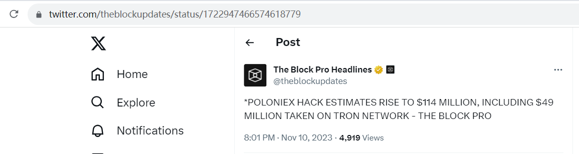 The Block：Poloniex损失或扩大至1.14亿美元，4900万美元来自波场