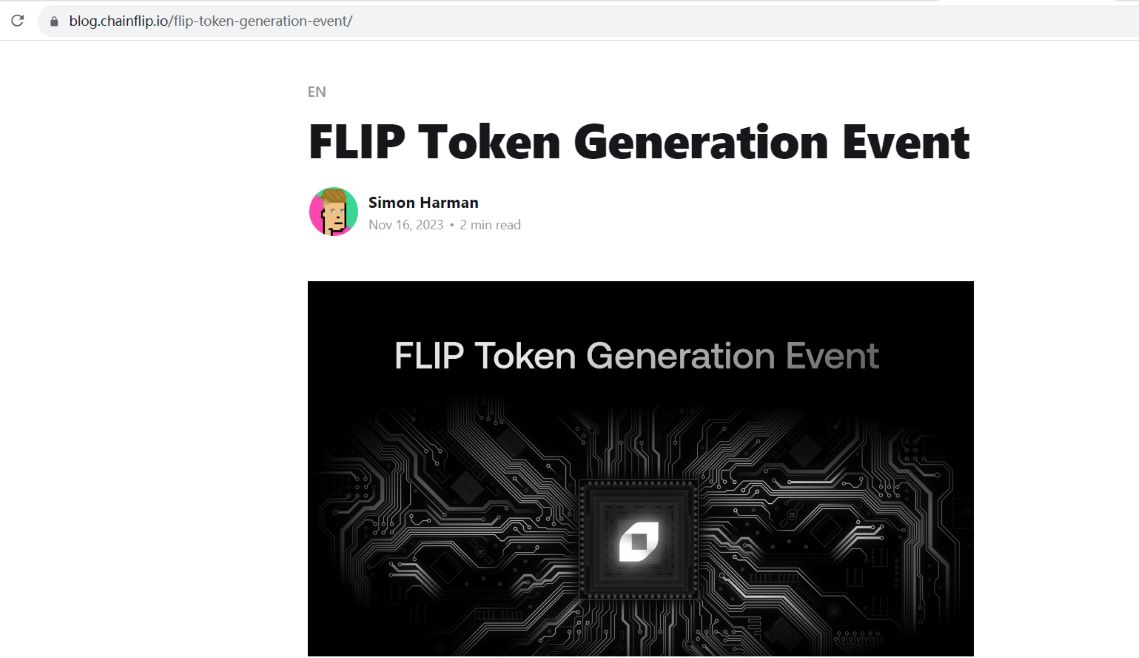Chainflip：主网已启动，将于11月23日发行FLIP代币