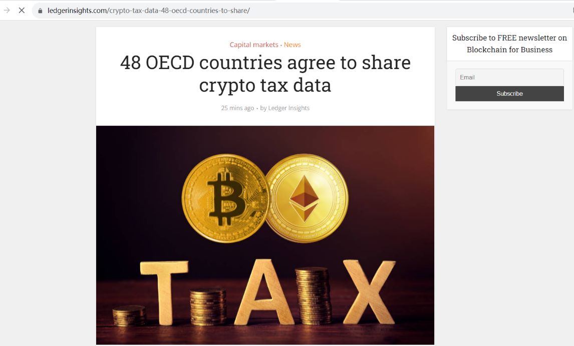 48个经合组织国家同意共享加密货币税收数据