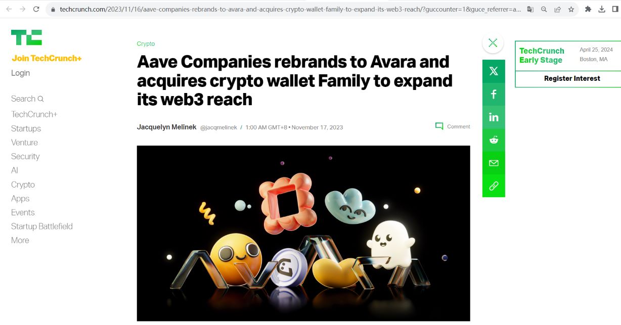 Aave Companies更名为Avara，收购自托管钱包Family