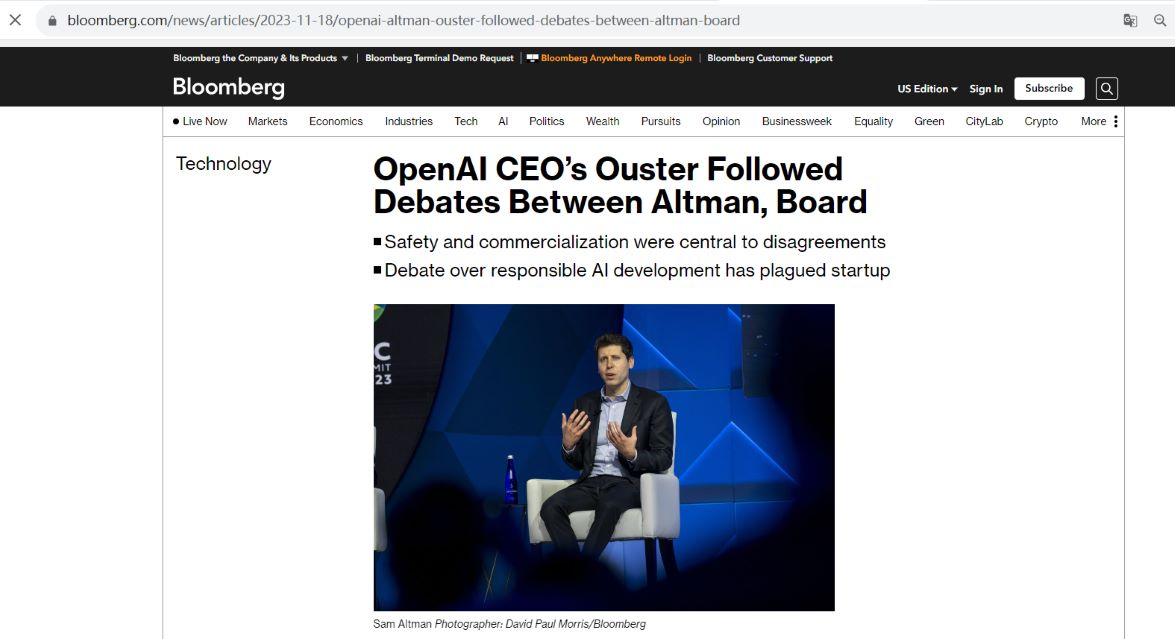 知情人士：OpenAI CEO被解雇前与董事会存在广泛分歧