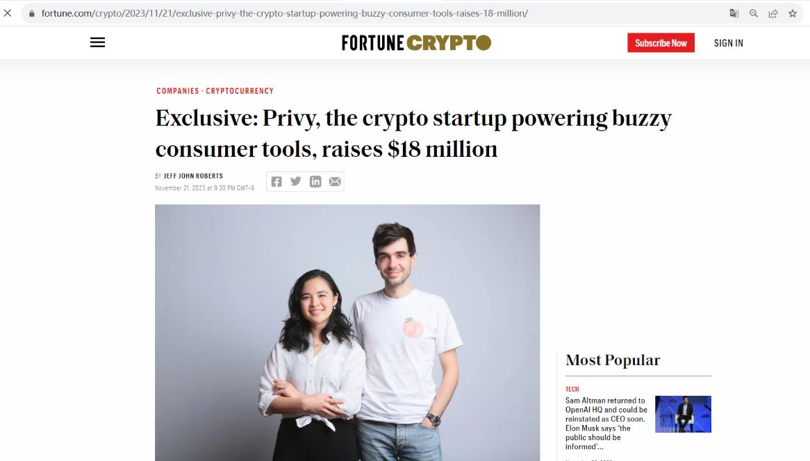 Web3钱包工具初创公司Privy完成1800万美元A轮融资