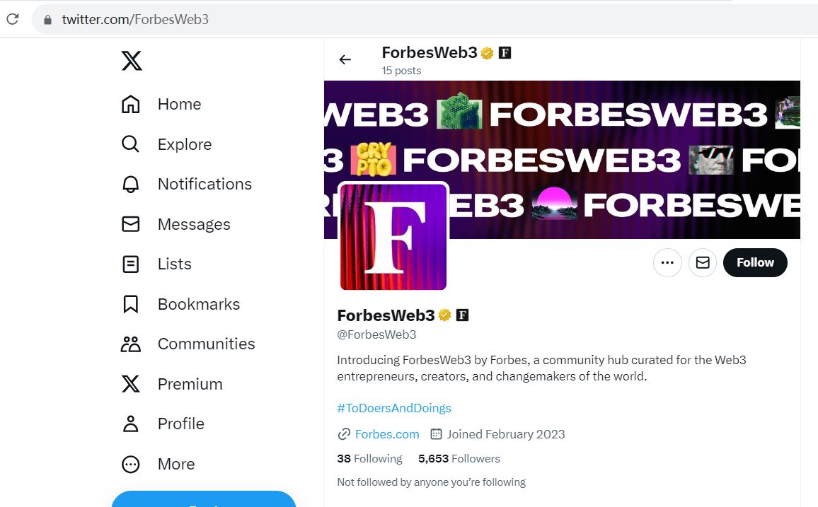 福布斯推出Web3体验和社区中心ForbesWeb3
