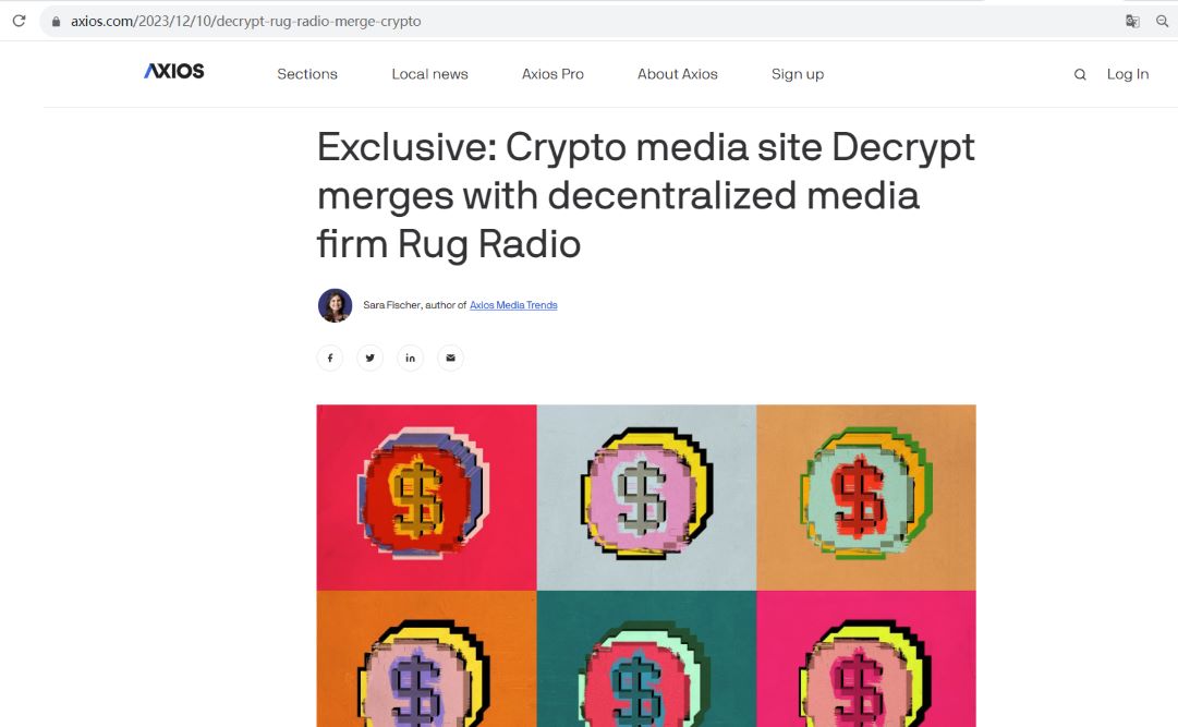 Decrypt与Web3媒体Rug Radio将于明年合并成为新公司
