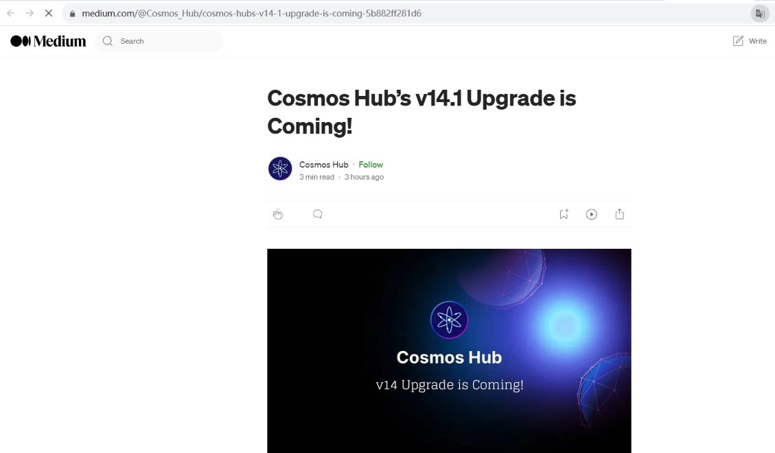 Cosmos Hub将于12月13日进行v14.1升级，引入加密验证功能