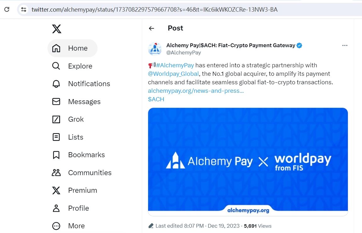 AlchemyPay与Worldpay合作，允许用户使用Visa和Mastercard支付