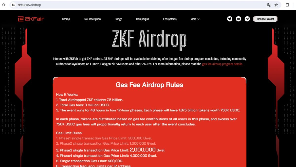 ZKFair链上TVL突破4100万美金，最近24小时Gas fee总消耗已突破2100万USDC