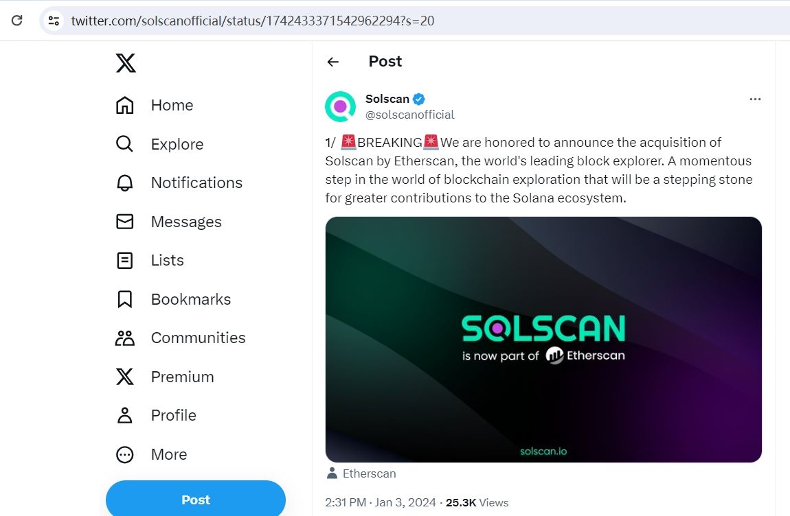 Etherscan完成对区块浏览器Solscan的收购