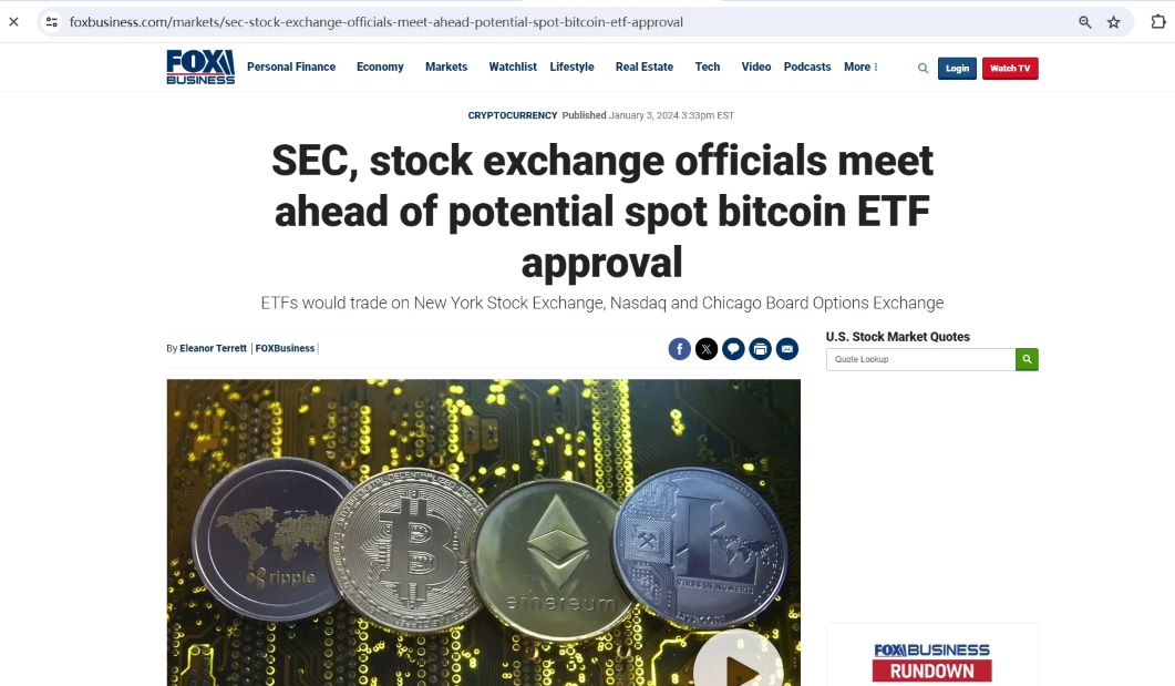 消息人士：SEC或于周五开始发出ETF批准通知，交易最早于下周开始