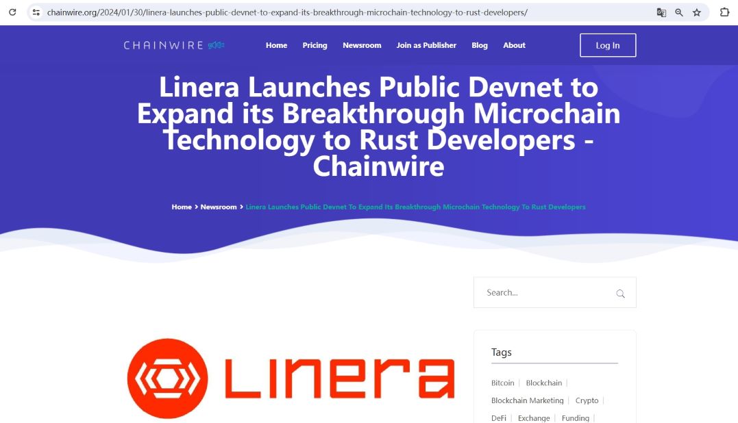Layer1区块链Linera推出公共Devnet