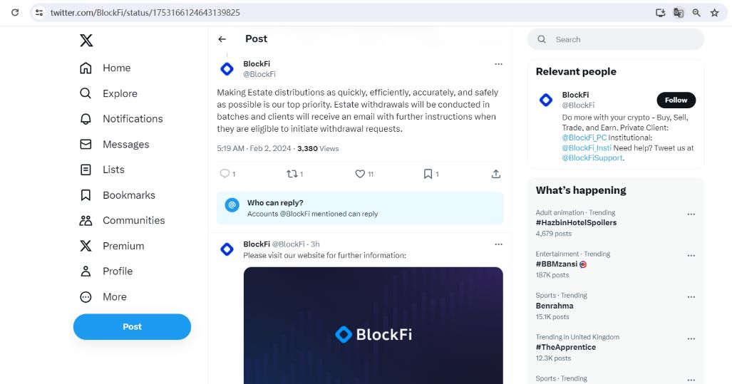 BlockFi：将于今日开启下一轮客户资金返还