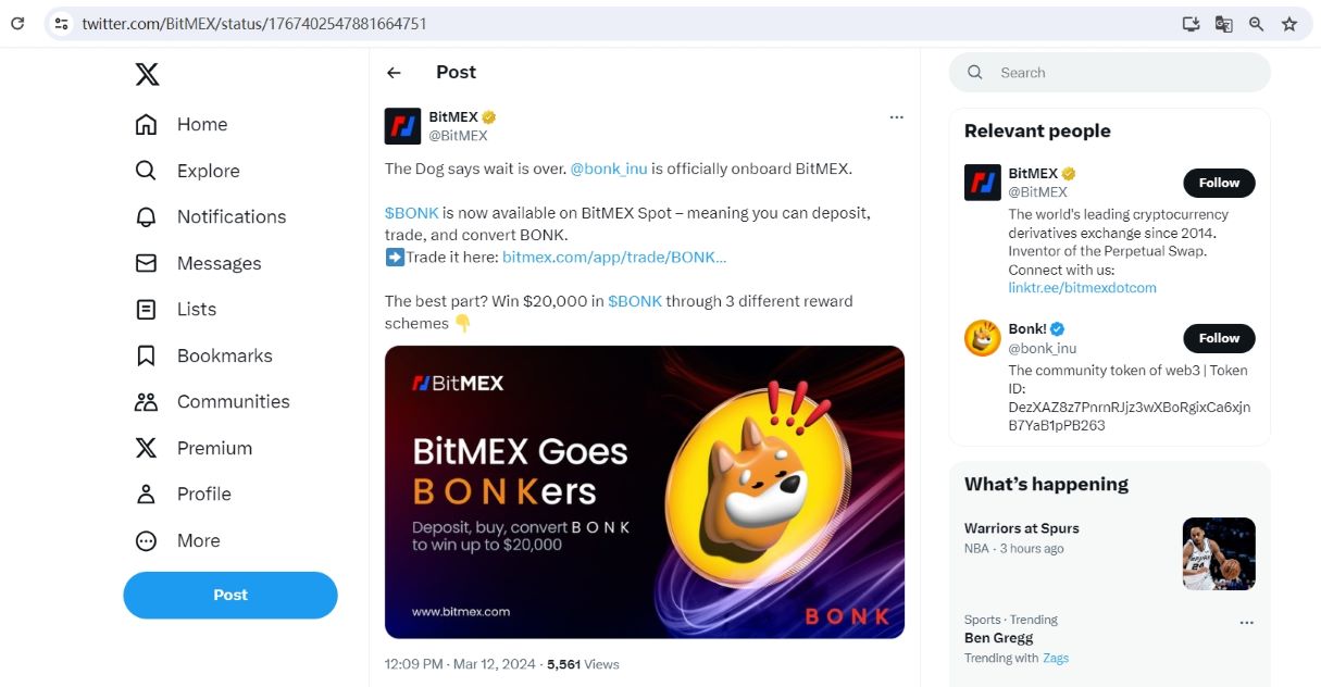 BitMEX上线MEME币BONK