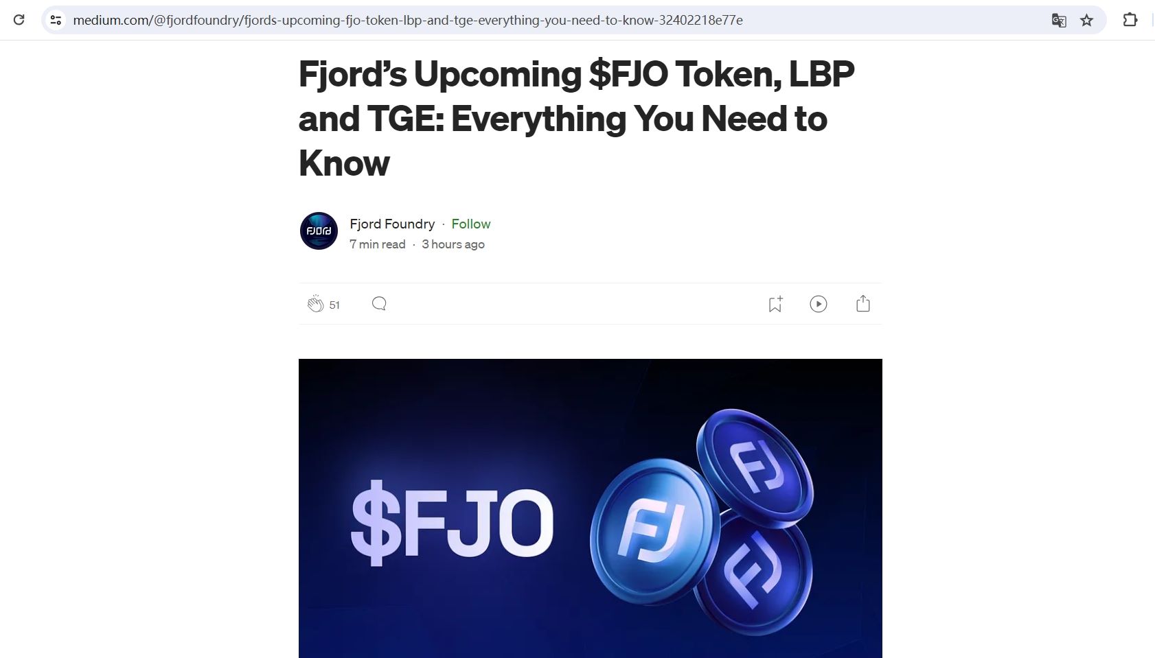 Fjord Foundry公布关于其FJO代币的发行、经济学及空投详情