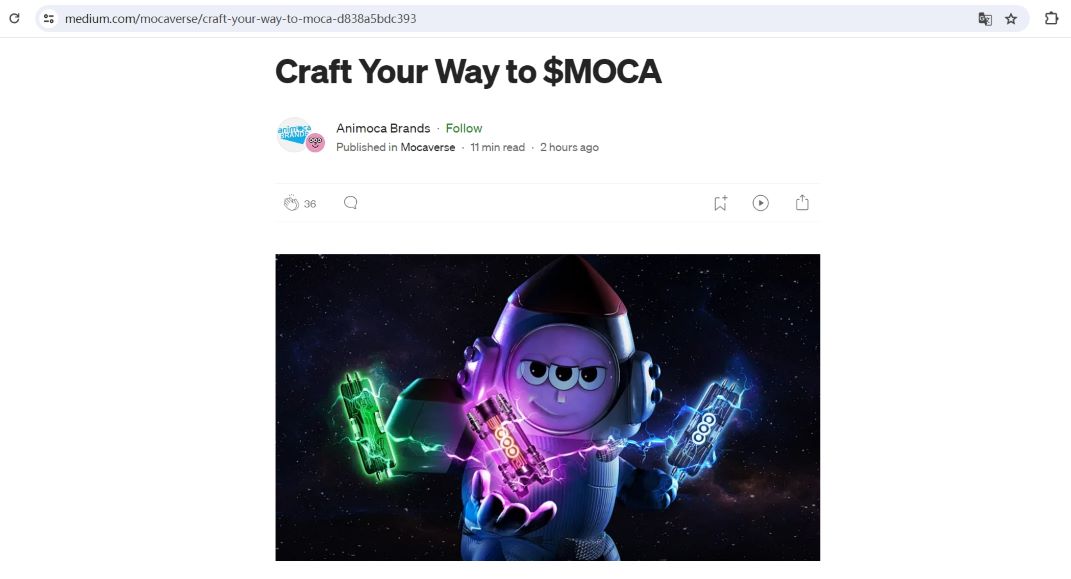 Animoca Brands旗下项目Mocaverse公布其MOCA代币社区销售细节