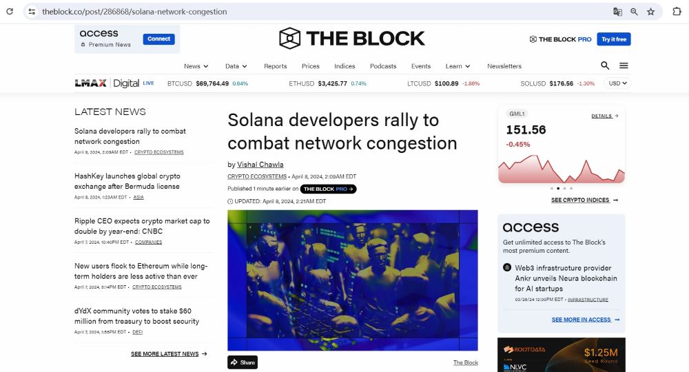 Solana联创：开发人员正设计解决Solana网络拥堵问题的方案