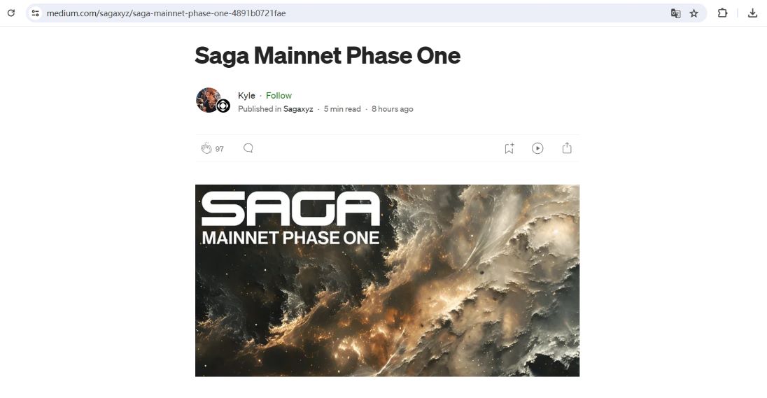 Saga拟分多个阶段上线其主网，第一阶段将启动安全链