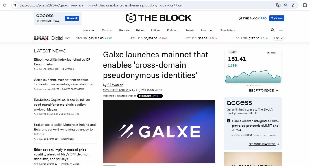 Galxe宣布其“身份协议”主网已上线