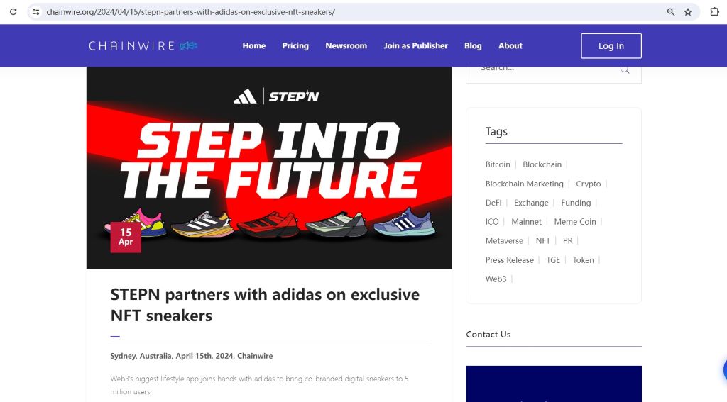 STEPN与adidas合作推出NFT运动鞋，4月17日发售