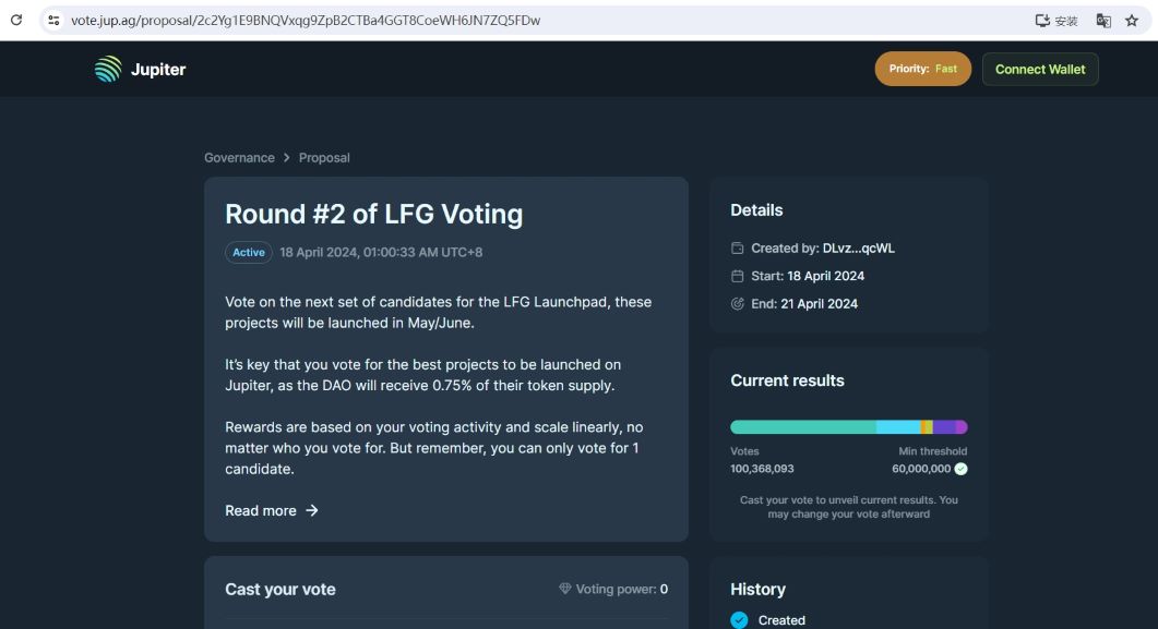 Jupiter第二轮LFG Launchpad投票已启动
