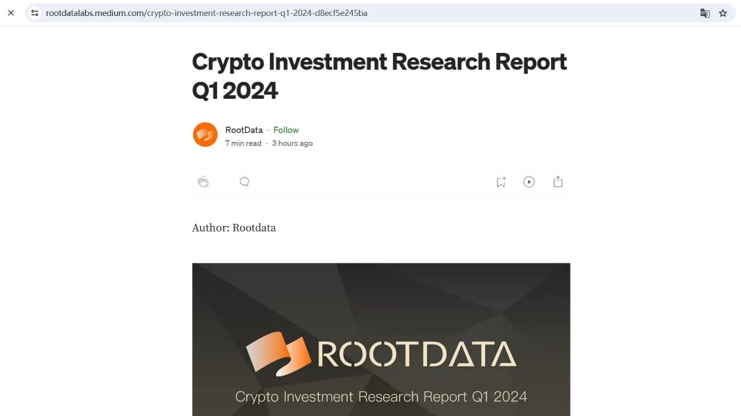 RootData Q1 Web3行业投资报告：融资总额超25亿美元