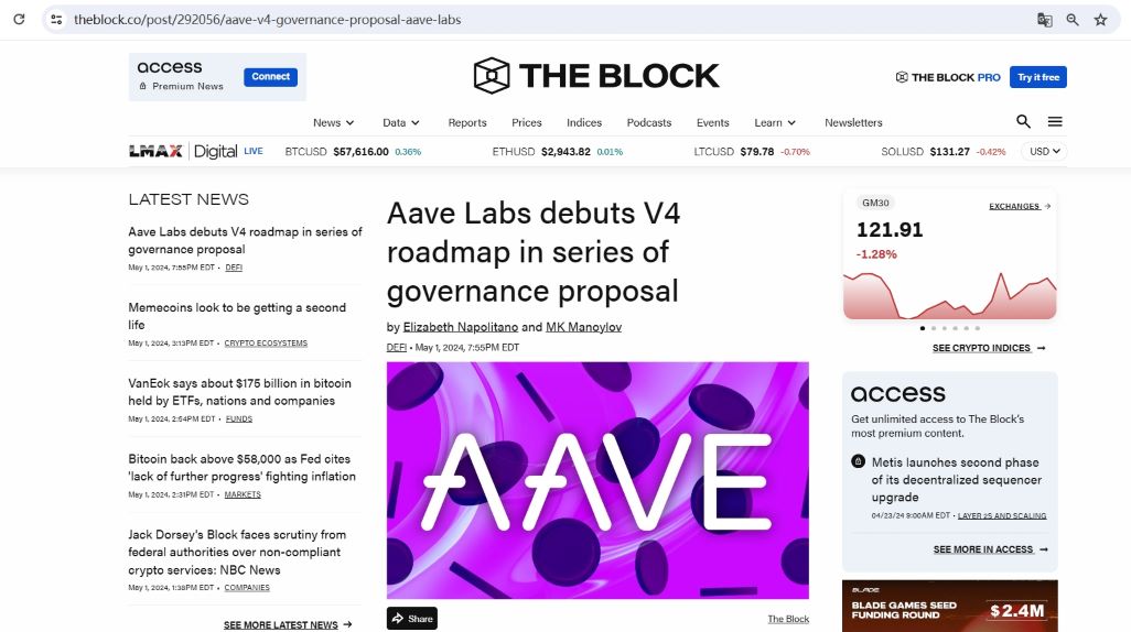 Aave Labs发布V4路线图治理提案：拟于2025年中期发布
